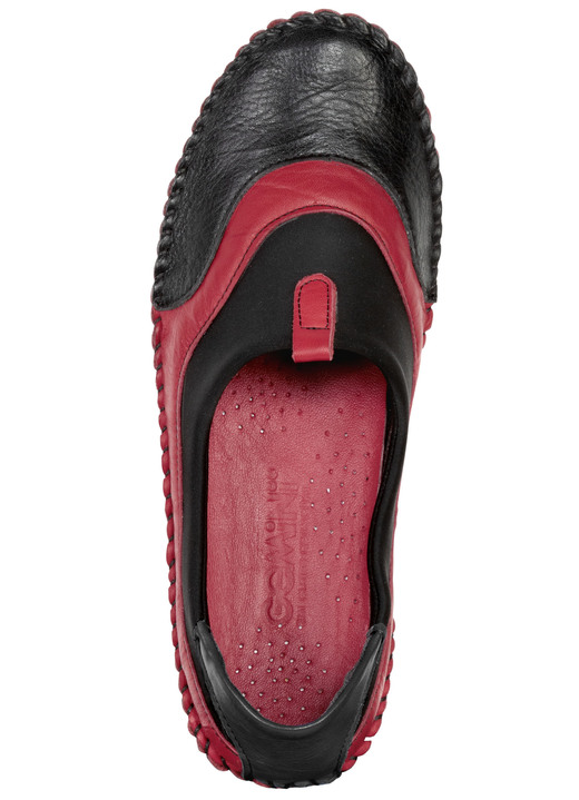 Slipper & Schnürschuhe - Gemini, bequeme Damen-Slipper, Weite G, mit herausnehmbarem Fußbett Ansicht 2 Slipper & Schnürschuhe - Gemini, bequeme Damen-Slipper, Weite G, mit herausnehmbarem Fußbett, in Größe 035 bis 042, in Farbe SCHWARZ-ROT Ansicht 2