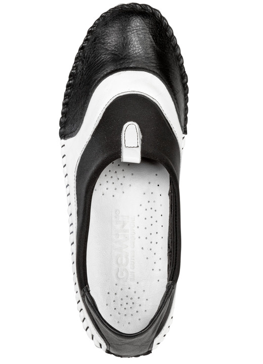 Slipper & Schnürschuhe - Gemini, bequeme Damen-Slipper, Weite G, mit herausnehmbarem Fußbett Ansicht 5 Slipper & Schnürschuhe - Gemini, bequeme Damen-Slipper, Weite G, mit herausnehmbarem Fußbett, in Größe 035 bis 042, in Farbe SCHWARZ-ROT Ansicht 5