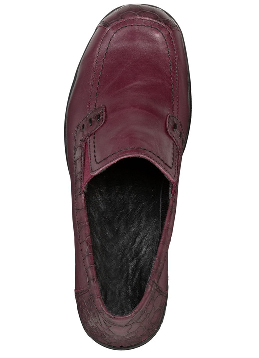 - ELENA EDEN Slipper aus teilweise krokogeprägtem, schattiertem Nappaleder, in Größe 036 bis 043, in Farbe BURGUND Ansicht 2