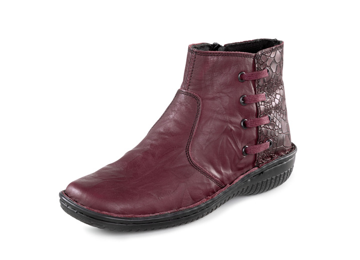- ELENA EDEN Bootie mit Knitter-Struktur, in Größe 036 bis 042, in Farbe BURGUND Ansicht 1