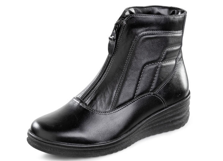 Stiefel & Stiefeletten - ELENA EDEN Reißverschluss-Stiefelette aus bestem Nappaleder, in Größe 036 bis 041, in Farbe SCHWARZ Ansicht 1