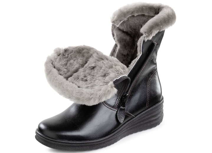 Stiefel & Stiefeletten - ELENA EDEN, gefütterte Damen-Stiefeletten, Winterschuhe, Weite H, mit Lammfell  Ansicht 10 Stiefel & Stiefeletten - ELENA EDEN, gefütterte Damen-Stiefeletten, Winterschuhe, Weite H, mit Lammfell , in Größe 036 bis 041, in Farbe BEIGE Ansicht 10