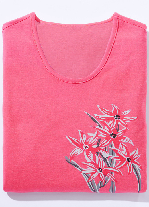 Kurzarm - Nachthemd mit platziertem Druck und kurzen Ärmeln Ansicht 3 Kurzarm - Nachthemd mit platziertem Druck und kurzen Ärmeln, in Größe 034 bis 054, in Farbe KORALLE Ansicht 3