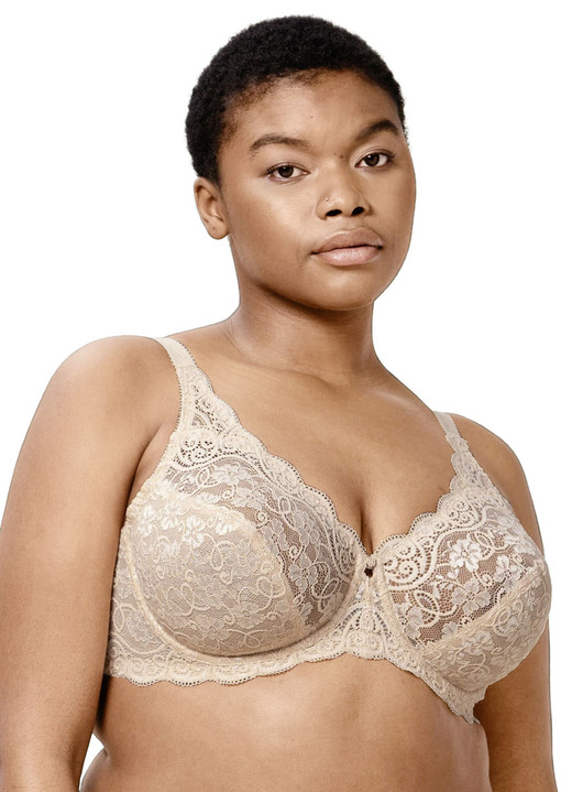 Bügel-BH - Triumph Amourette Bügel-BH mit Elastikspitze, in Größe 075 bis 100, in Cup D, in Farbe WEISS Ansicht 6