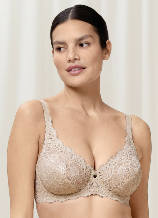 Bügel-BH - Triumph Amourette Bügel-BH mit Elastikspitze, in Größe 075 bis 100, in Cup B, in Farbe PUDER Ansicht 5