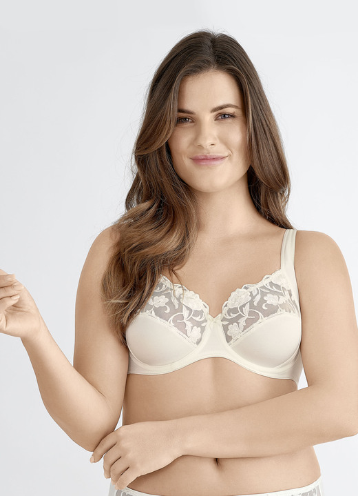 BHs - Felina Bügel-BH mit Stickereispitze, in Größe 075 bis 110, in Cup B, in Farbe WEISS Ansicht 6