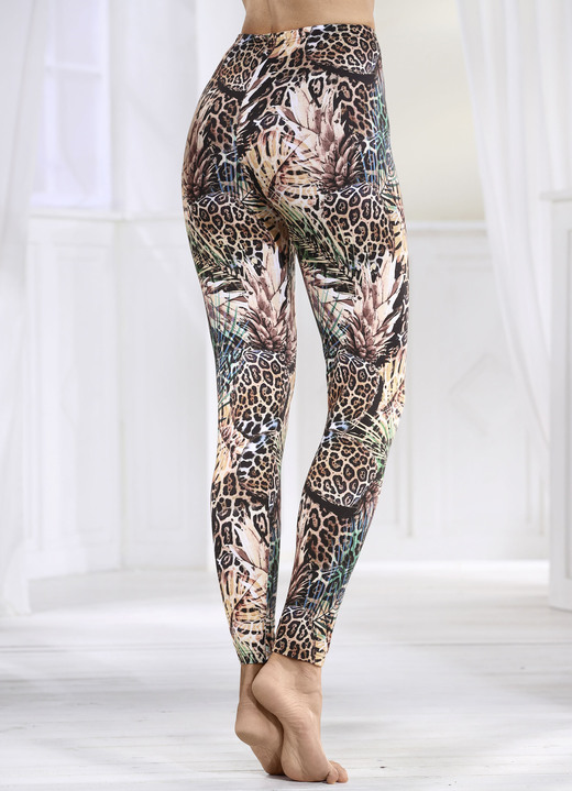 - Laurina Leggings mit Dschungeldessin, in Größe M bis XXL, in Farbe BRAUN-SCHWARZ-BUNT Ansicht 1