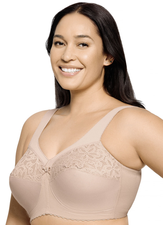 Soft-BH - Glamorise Stütz-BH mit Stickereispitze, in Größe 080 bis 130, in Cup I, in Farbe WEISS Ansicht 4