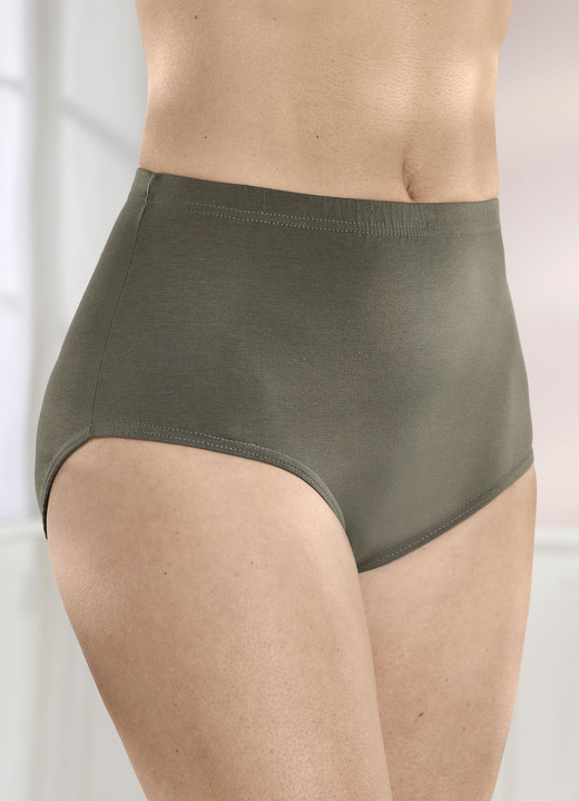Slips - Fünferpack Slips mit Gummizug, in Größe 040 bis 062, in Farbe OLIV Ansicht 1