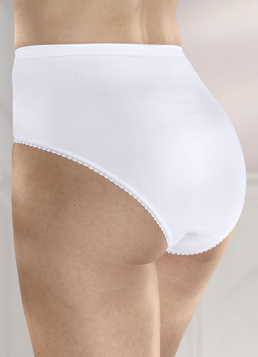 - Dreierpack Slips mit elastischer Spitze, in Größe 036 bis 050, in Farbe WEISS Ansicht 3