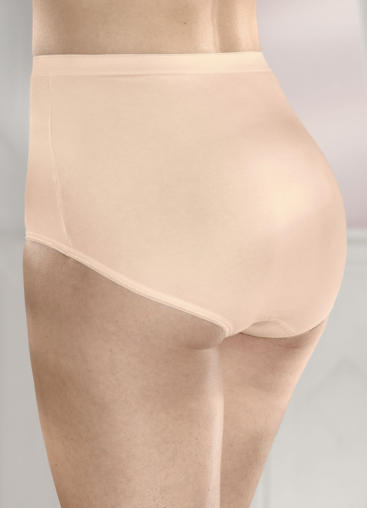 Slips - brio lingerie Fünferpack Slips mit elastischen Abschlüssen, in Größe 040 bis 058, in Farbe WEISS Ansicht 4