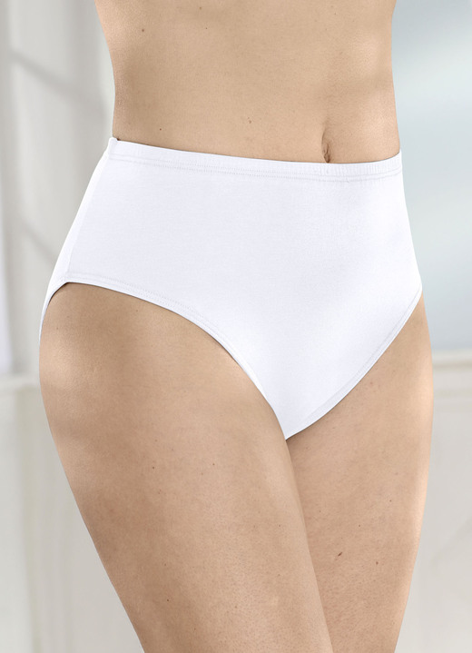 Damenmode - Viererpack Slips, in Größe 038 bis 052, in Farbe WEISS Ansicht 1