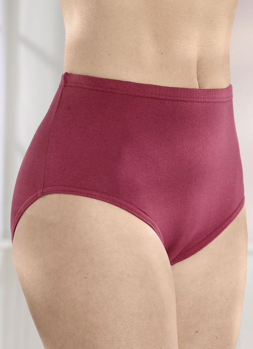 Slips - Viererpack Slips mit Gummizug, in Größe 038 bis 056, in Farbe 2X WEISS-WEINROT-BUNT BEDRUCKT, 2X WEINROT Ansicht 3