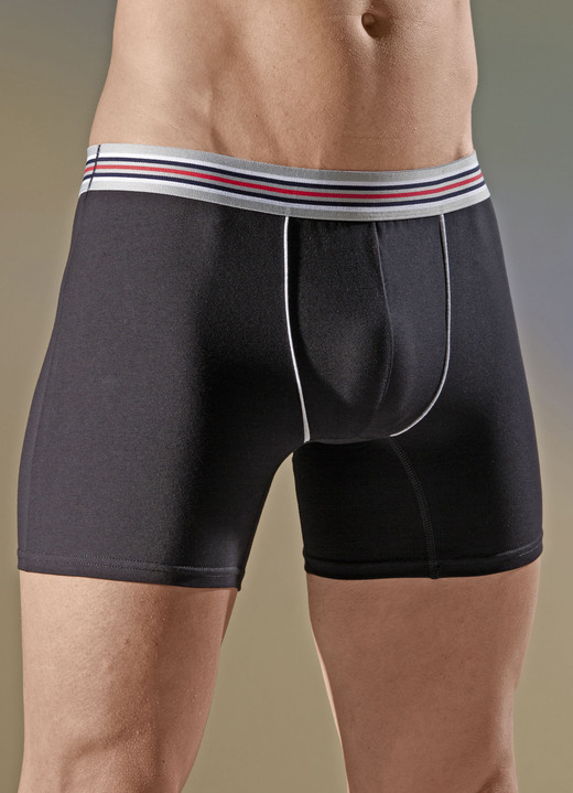 Pants & Boxershorts - Viererpack Pants mit Elastikbund, in Größe 005 bis 011, in Farbe 2X SCHWARZ, 2X MARINE