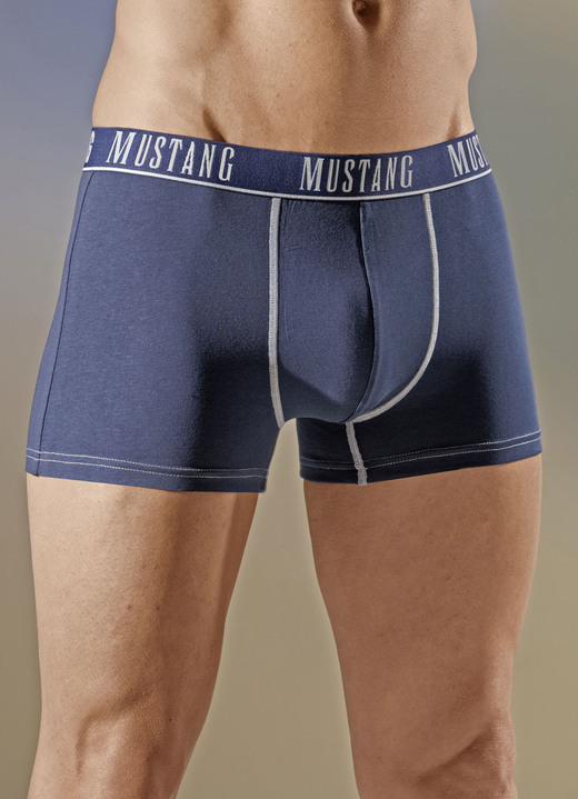 Pants & Boxershorts - Mustang Zweierpack Pants mit Elastikbund, in Größe L bis XXL, in Farbe 1X MARINE, 1X BLAU