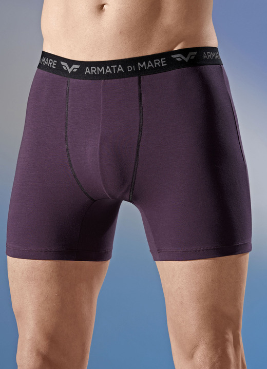 Pants & Boxershorts - Dreierpack Pants mit Elastikbund, in Größe 005 bis 011, in Farbe 2X BORDEAUX, 1X PETROL