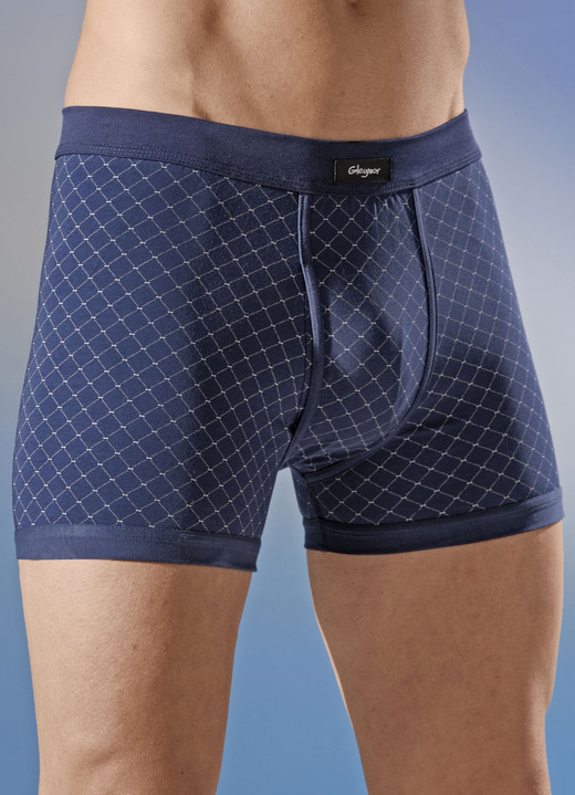 Slips & Unterhosen - Viererpack Unterhosen aus Feinjersey, mit Eingriff, in Größe 005 bis 011, in Farbe 2X MARINE-BEIGE, 2X HELLBLAU-MARINE