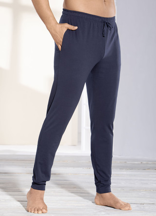 Schlaf- und Freizeithose mit BIO Baumwolle, Bündchenabschllüssen  und Durchzugsband