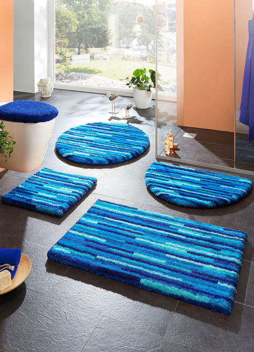 Badgarnituren - Badgarnitur  mit rutschhemmender Rückseite, in Größe 100 (Vorleger halbrund, 50/ 80 cm) bis 112 (WC-Deckelbezug, 47/ 50 cm), in Farbe ANTHRAZIT Ansicht 6