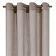 Klassisch - Halbtransparente Übergardine in Leinenoptik, in Größe 160 (H160xB140 cm) bis 456 (H245xB140 cm), in Farbe TAUPE, in Ausführung Mit Metallösen – Farbe TAUPE – Ansicht 1
