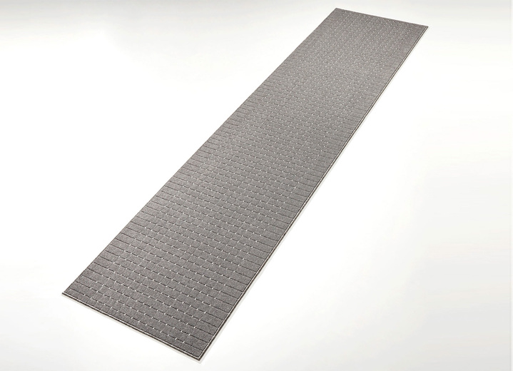 Läufer & Stufenmatten - Läufer in Wunschlänge mit rutschhemmender Latex-Rückseite, in Größe 102 (67 cm breit) bis 106 (100 cm breit), in Farbe GRAU Ansicht 2