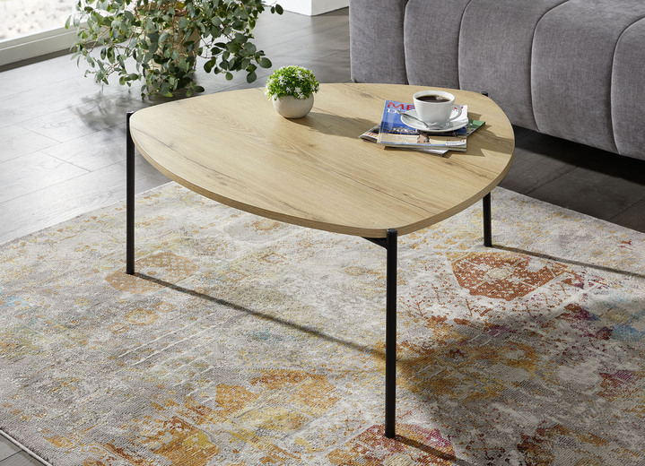 Couchtische - Couchtisch im Loft-Design mit Metallgestell, in Farbe EICHE Ansicht 2