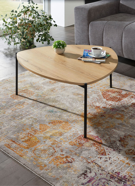 Couchtische - Couchtisch im Loft-Design mit Metallgestell, in Farbe EICHE Ansicht 1