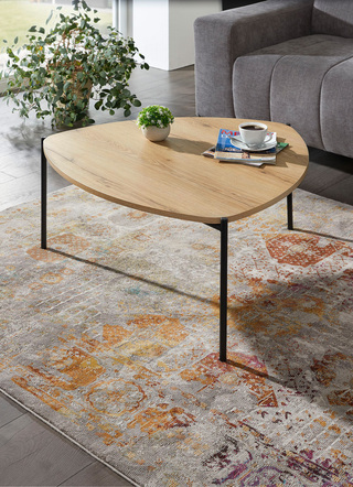 Couchtische - Couchtisch im Loft-Design mit Metallgestell, in Farbe EICHE