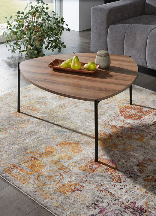 Couchtische - Couchtisch im Loft-Design mit Metallgestell, in Farbe NUSSBAUM Ansicht 1