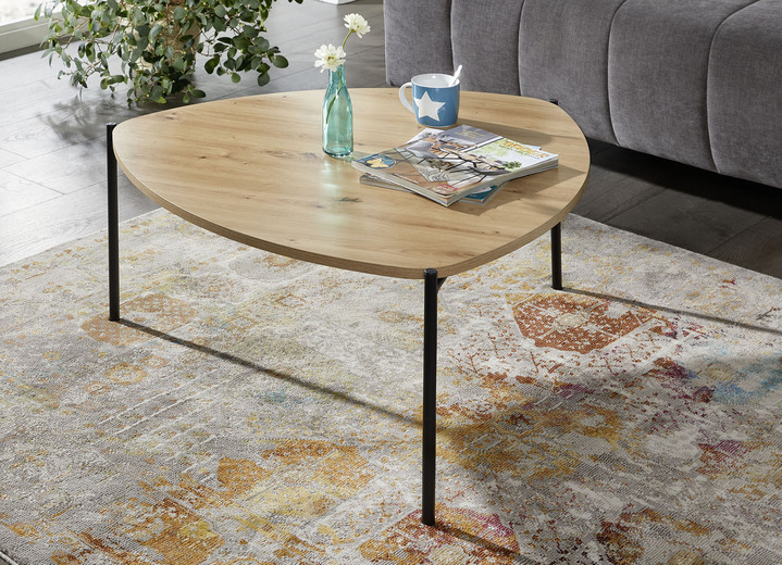 Couchtische - Couchtisch im Loft-Design mit Metallgestell, in Farbe EICHE Ansicht 4