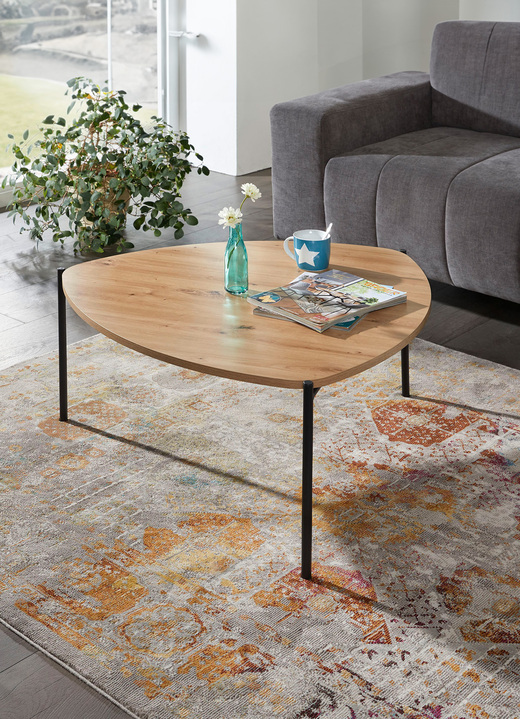 Couchtische - Couchtisch im Loft-Design mit Metallgestell, in Farbe EICHE Ansicht 3