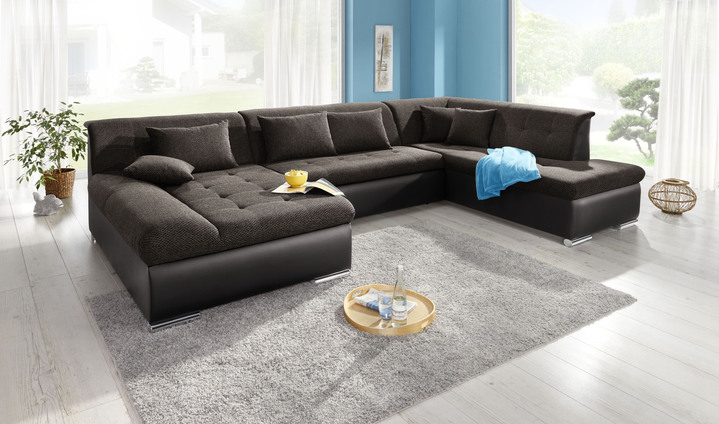 Wohnen - Wohnlandschaft mit Bettfunktion, in Farbe BRAUN-BRAUN Ansicht 1