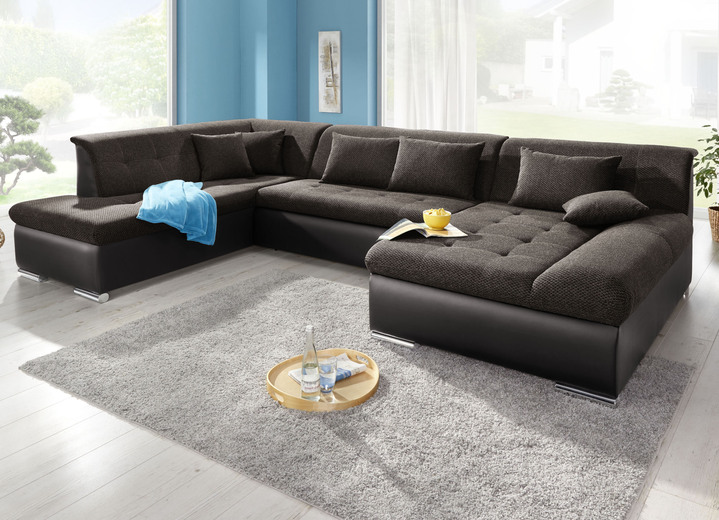 Polsterecken - Wohnlandschaft mit Bettfunktion, in Farbe WEISS-SILBER Ansicht 19