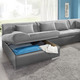 Polsterecken - Wohnlandschaft mit Bettfunktion, in Farbe WEISS-SILBER – Farbe GRAU-SILBER – Ansicht 2