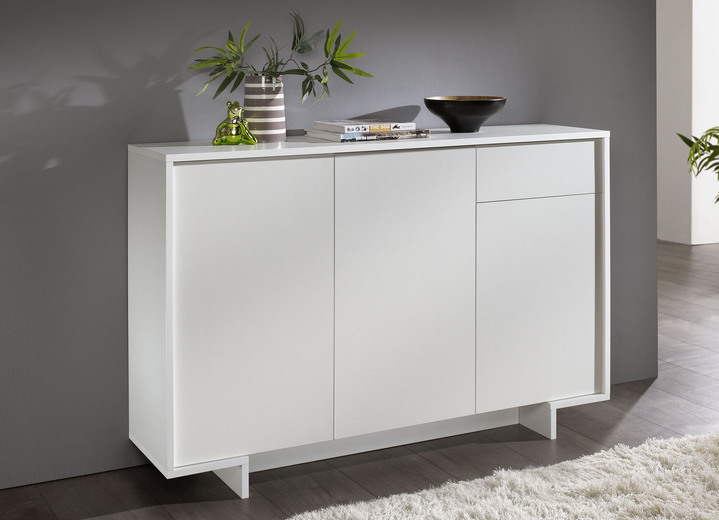 - Möbelserie mit Push-to-open-Vorrichtung, in Farbe WEISS-WEISS, in Ausführung Sideboard, klein