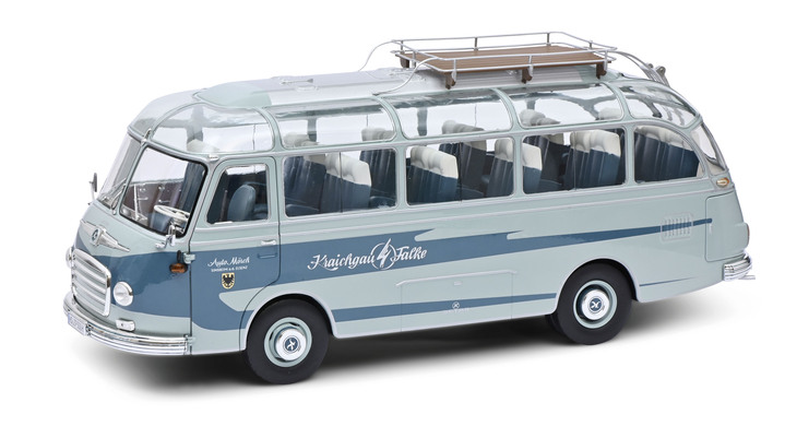 Sammlermodelle - Schuco Sammlermodell Setra S6, in Farbe BLAU-TÜRKIS Ansicht 1