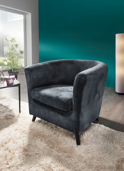 Sessel - Pflegeleichter Sessel auf Holzfüßen, in Farbe BEIGE Ansicht 2