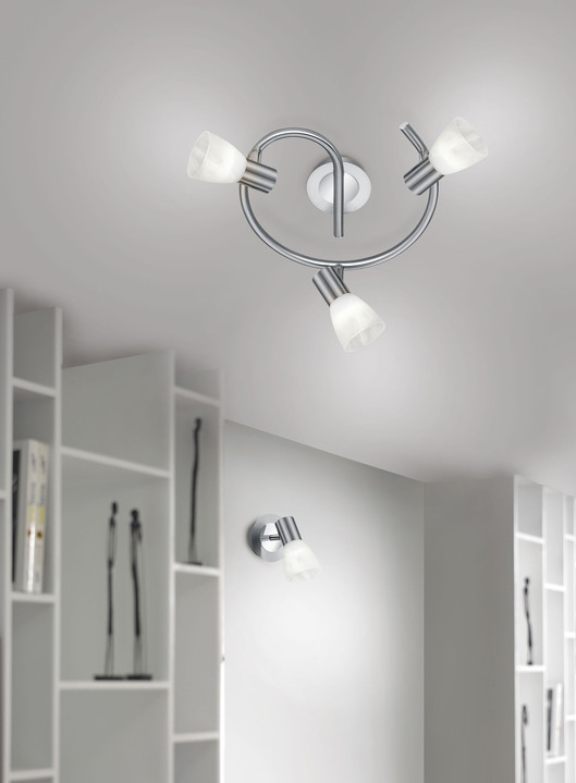 Deckenleuchten - Deckenleuchte aus mattem Metall Ansicht 2 Deckenleuchten - Deckenleuchte aus mattem Metall, in Farbe NICKEL, in Ausführung 2-flammig Ansicht 2