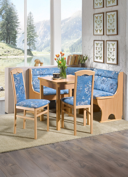 Stühle & Sitzbänke - Esszimmermöbel aus massiven Buchenholz, in Farbe BUCHE-BLAU, in Ausführung Stühle, 2er-Set Ansicht 1