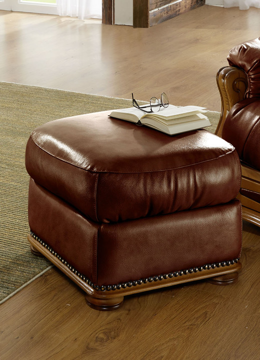 Polstergruppen - Italienische Polstermöbel mit Bezug aus echtem Leder, in Farbe GRÜN, in Ausführung Sessel Ansicht 15