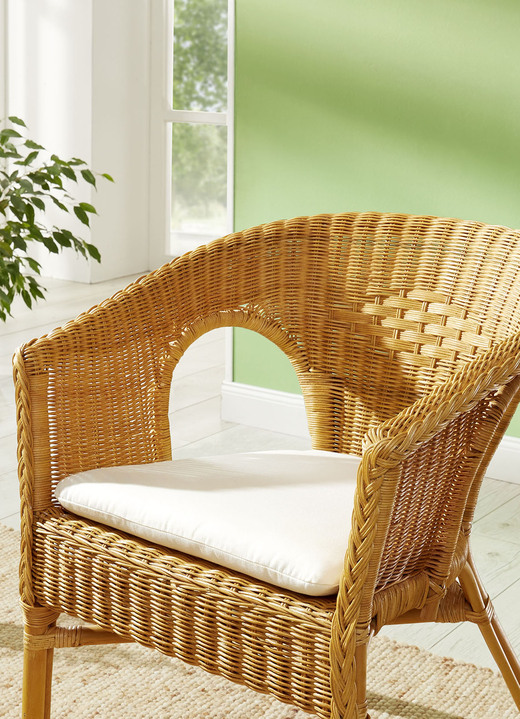 Wohnaccessoires - Halbrundes Sitzkissen mit Schaumstofffüllung, in Farbe ELFENBEIN