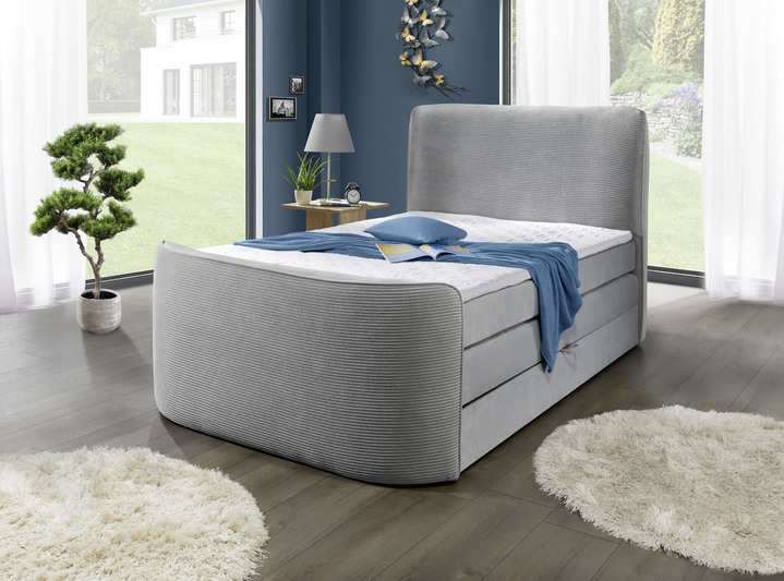 - Boxspringbett mit Kaltschaum-Topper, in Farbe GRAU