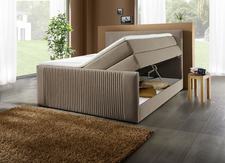 - Boxspringbett mit Bettkasten, in Farbe BRAUN