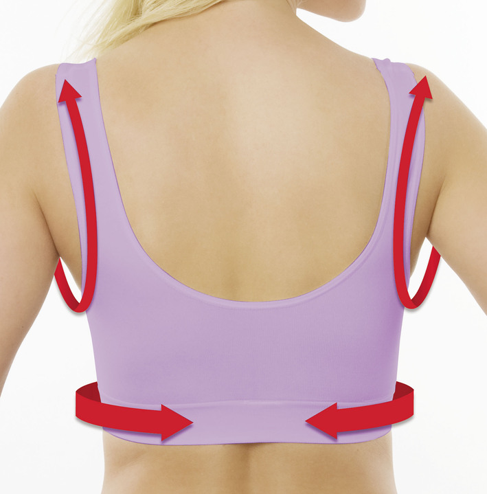 Wäsche - Wohlfühl-BH, 3er-Set, in Größe 3XL (52/54) bis XXL (48/50), in Farbe ROSA-LAVENDEL-BLAU Ansicht 5