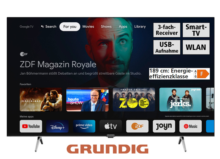 - Grundig LED-Fernseher, in Farbe SCHWARZ Ansicht 1