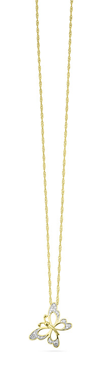 - Schmetterling-Anhänger mit 24 Diamanten, in Farbe  Ansicht 2