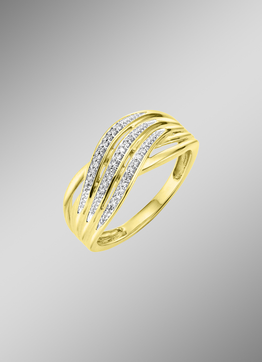 Ringe - Verschlungener Diamant-Damenring, in Größe 160 bis 220, in Farbe  Ansicht 1