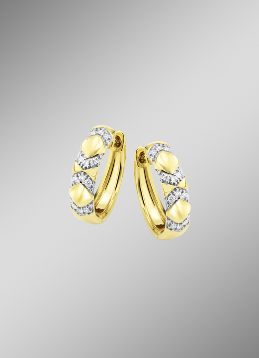 - Edel im Design: Brillant-Creolen, in Farbe  Ansicht 1