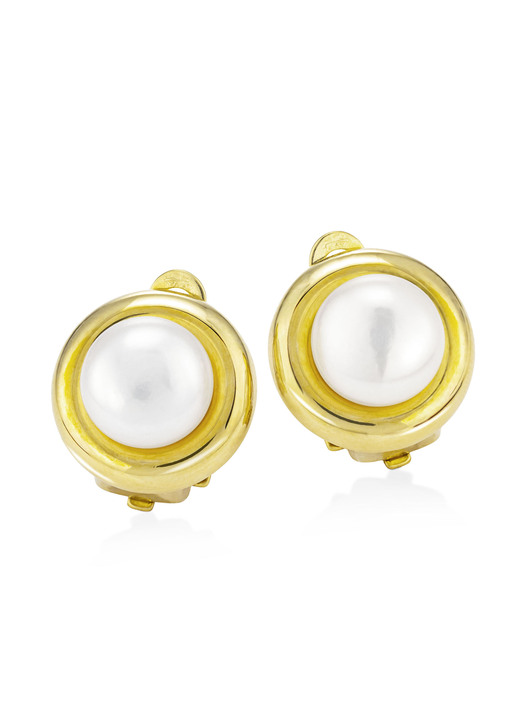 - Ohrclips mit Süßwasser-Zuchtperlen, in Farbe  Ansicht 2