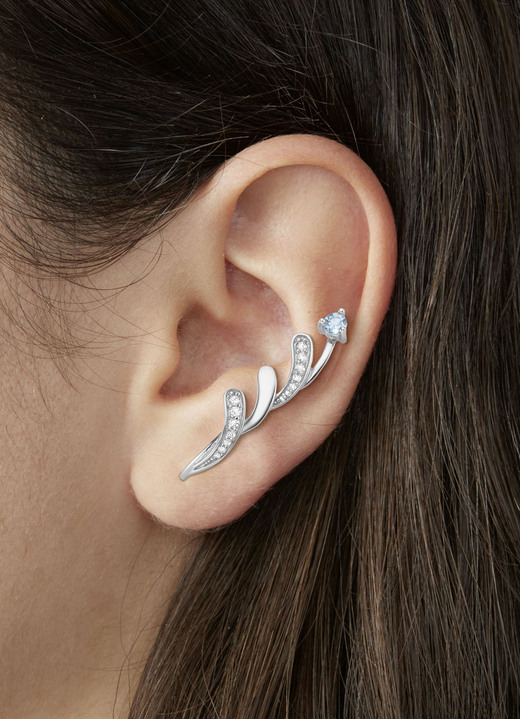 Ohrschmuck - Moderne Ohrhaken mit beh. Blautopas und synth. Zirkonia, in Farbe  Ansicht 1